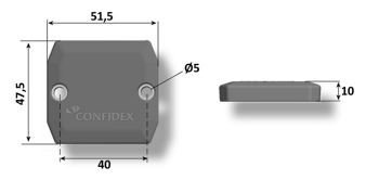 UHF-tunniste Confidex Ironside 52 x 48 mm